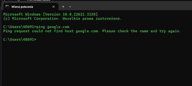 CMD ping google.com