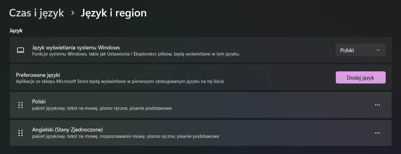 Zde najdete jak jazyk systému, tak klávesnici, fotografii: Lidia Pajak