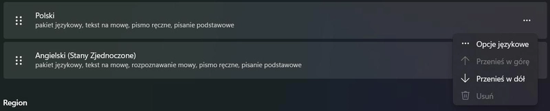 Možnosti jazyků se nacházejí vpravo od každého jazyka, fotografie: Lidia Pajak