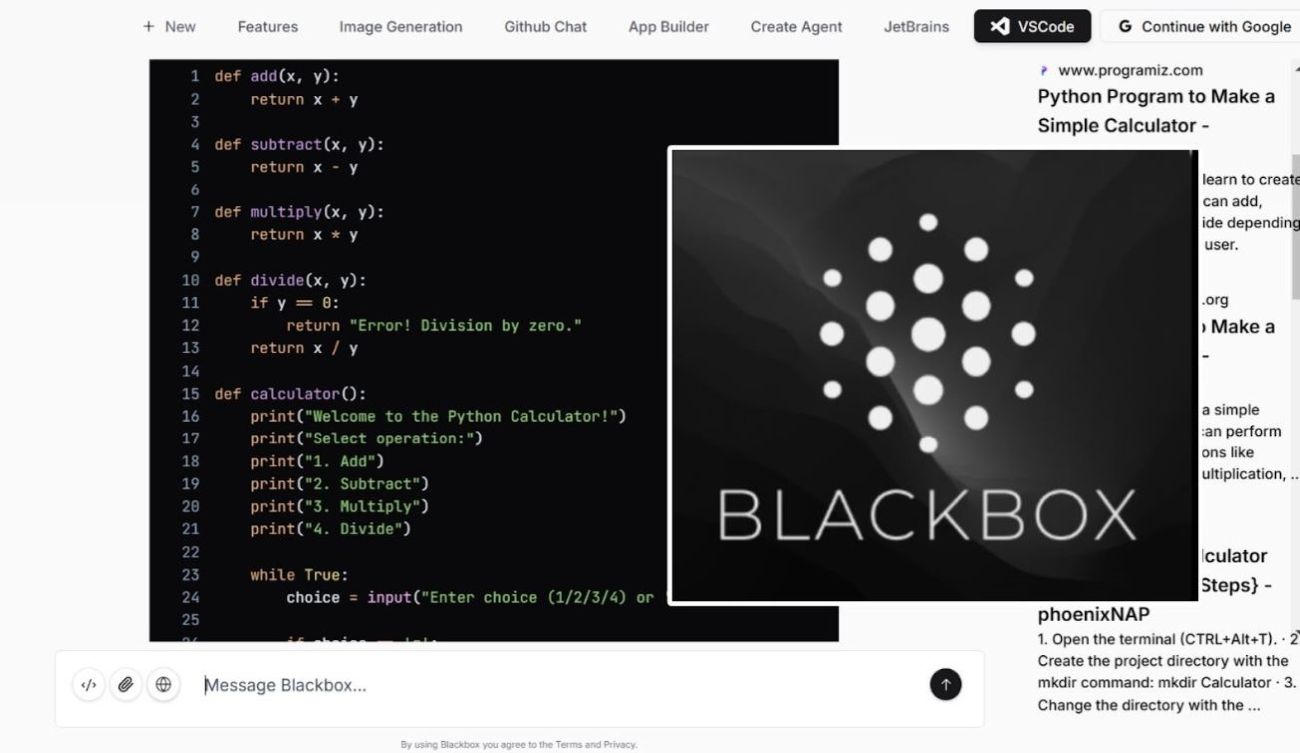 Blackbox AI, asystent kodowania
